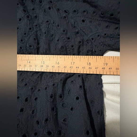 Memory Made in Italy size small eyelet black dress off shoulder cotton - Picture 11 of 12